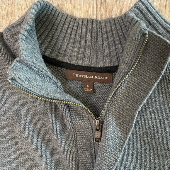 Chatham Road Men’s L Gray 1/4 Zip Pullover Sweater​ - Picture 2 of 7